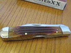 Case XX 2011 Vintage Red Winterbottom Stag Cheetah Pattern # V5111 1/2L SS