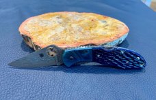 Spyderco Limited Number Delica C10JBBP with Blue-Colored Jigged-Bone Handle