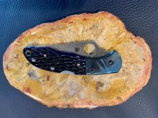 Spyderco Limited Number Delica C10JBBP with Blue-Colored Jigged-Bone Handle