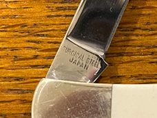Parker Single-Blade Lockback Knife w/Scrimshaw Smooth Bone Scales Japan 