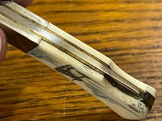 Parker Single-Blade Lockback Knife w/Scrimshaw Smooth Bone Scales Japan 