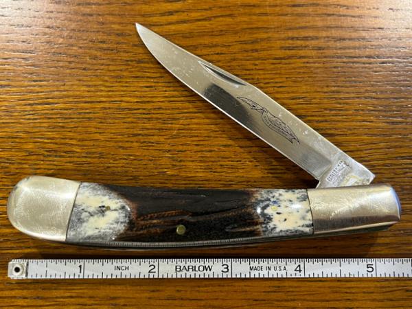 Parker Cut. Co. Single-Blade Hunter Folding Knife w/Jigged Stag Scales