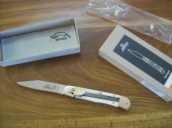 Hubertus Knife Solingen, Germany Size 10 Medium Clip-Point White Bone NIB