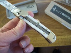 Hubertus Knife Solingen, Germany Size 10 Medium Clip-Point White Bone NIB