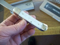 Hubertus Knife Solingen, Germany Size 10 Medium Clip-Point White Bone NIB