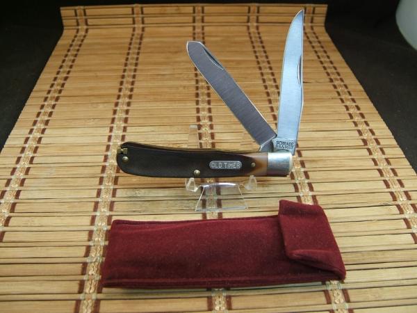 SCHRADE OLD TIMER 96OT BEARHEAD TRAPPER VINTAGE NOS USA MADE HIGH CARBON STEEL MINT POCKET KNIFE 