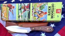 Rare! J A Henckels Heavy Duty Fixed Blade Hunter Knife w/ Wood Handles in Original box