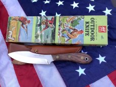 Rare! J A Henckels Heavy Duty Fixed Blade Hunter Knife w/ Wood Handles in Original box
