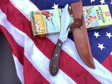 Rare! J A Henckels Heavy Duty Fixed Blade Hunter Knife w/ Wood Handles in Original box