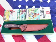 Rare! J A Henckels Heavy Duty Fixed Blade Hunter Knife w/ Wood Handles in Original box