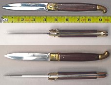 9 3/8" Bird's Head Lever Auto Stiletto, vintage collector knife, Maniago ITALY, NOS, c.1984