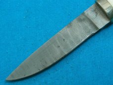 CUSTOM TUSK ANTLER TOOTH FANG BONE DAMASCUS FIXED BLADE DIRK BOOT DAGGER KNIFE KNIVES SHEATH OLD