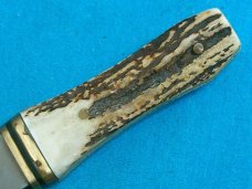 VINTAGE VALOR MIAMI USA JAPAN 436 STAG ANTLER FIXED BLADE DIRK DAGGER BOOT KNIFE KNIVES SHEATH OLD
