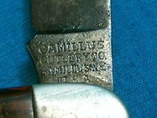 VINTAGE 4 LINE CAMILLUS FANCY RED BLACK CANDY STRIPE SWIRL STOCKMAN FOLDING POCKET KNIFE KNIVES OLD