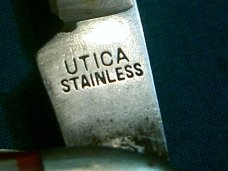 VINTAGE UTICA STAINLESS JAPAN 32148 PURINA ADVERTISING STOCKMAN FOLDING POCKET KNIFE KNIVES OLD AD