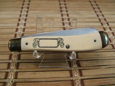 SCHRADE+ USA LIMITED EDITION SCRIMSHAW VINTAGE TRAPPER MATCO TOOL 10TH ANNIVERSARY MINT POCKET KNIFE