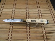 SCHRADE+ USA LIMITED EDITION SCRIMSHAW VINTAGE TRAPPER MATCO TOOL 10TH ANNIVERSARY MINT POCKET KNIFE