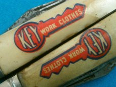 LOT OF 2 VINTAGE IMPERIAL KEY YORK CLOTHES PEN JACK FOLDING POCKET KNIFE KNIVES OLD AD ADVERTISING