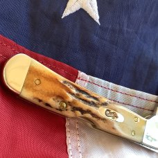 Case xx 2014 Mini Copperhead Knife (MDL# 51749L SS) w/ Great Stag Handles -NOS in M/NM Condition