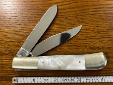 Fight'n Rooster Frank Buster Ltd Ed 1983 "Kotton Country Knife Collector" Trapper Knife w/MOP Scales