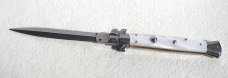FRANK BELTRAME 11" SWITCHBLADE DAGGER BLADE ACRYLIC WHITE PEARL ITALIAN STILETTO