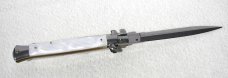 FRANK BELTRAME 11" SWITCHBLADE DAGGER BLADE ACRYLIC WHITE PEARL ITALIAN STILETTO