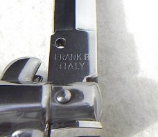 FRANK BELTRAME 11" SWITCHBLADE DAGGER BLADE ACRYLIC WHITE PEARL ITALIAN STILETTO