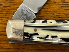 Fight'n Rooster Frank Buster "Coal Miner's Daughter" 2-Blade Pen Knife w/Celluloid Scales Germany