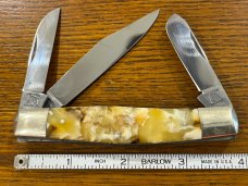 Fight'n Rooster Ltd Ed "Indiana Hoosiers" 3-Blade Stockman Knife w/Celluloid Scales SN#164 Germany