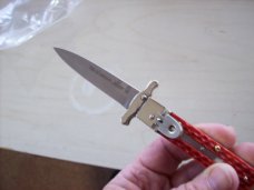 Vintage Hubertus Knife Guardian Rare Red Jig Bone Solingen, Germany UNUSED
