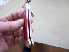 Vintage Hubertus Knife Guardian Rare Red Jig Bone Solingen, Germany UNUSED