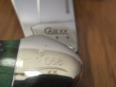 2008 Case XX Cigar Gunboat Canoe Serial # 068 Green Bone Pattern # 6394 SS