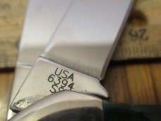 2008 Case XX Cigar Gunboat Canoe Serial # 068 Green Bone Pattern # 6394 SS