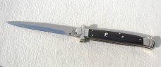 NEW A.G.A. CAMPOLIN 11" AUTOMATIC MALTESE AFRICAN EBONY WOOD SOLID NICKEL SILVER BOLSTERS, W/BOX