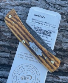 CASE XX ** 2023 BURNT GOLDENROD DAMASCUS SECOND CUT JIG BONE SOD BUSTER JR