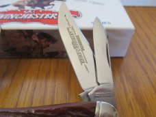 Winchester 270 Cartridge Shield Series Burnt Orange Jigged Bone  4 Blade Sowbelly Pattern# W18 49116