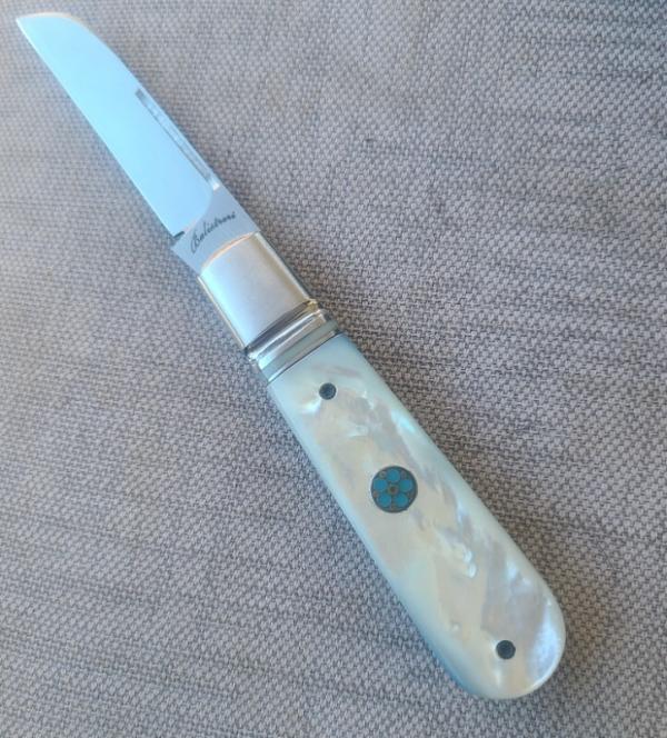 Vincenzo Balistreri Fancy Jack..3.7...MOP...Rwl34 Wharncliffe.. blue mosaic pin....coa.slip