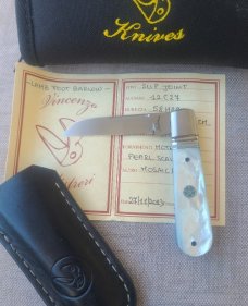 Vincenzo Balistreri Fancy Jack..3.7...MOP...Rwl34 Wharncliffe.. blue mosaic pin....coa.slip