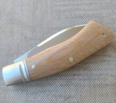 Cosimo Benedetto Dino Slipjoint...Fluted bolsters.. Rwl34..3.75 closed...Canvas MIcarta..coa & slip 