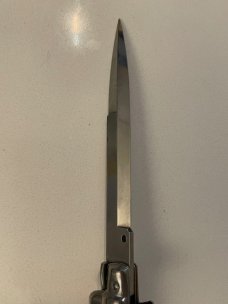 Frank B Red Pearlex 11 Inch Swivel Bolster Switchblade.  BRAND NEW.  NEVER CARRIED. NEVER USED.