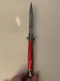 Frank B Red Pearlex 11 Inch Swivel Bolster Switchblade.  BRAND NEW.  NEVER CARRIED. NEVER USED.
