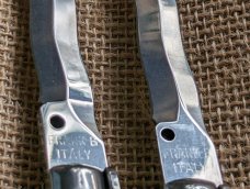 Pair of Frank Beltrame Swivel Bolster 9" & 11" Kris Stag Scale Italian Automatic Stilettos