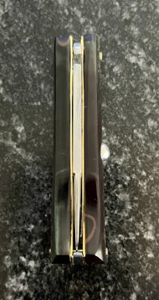 Miniature MANIAGO ITALY Switchblade, Chad Ruben Venom Green Kirinite Handle, Unused