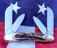 Hen & Rooster -Bertram Cutlery 1988 Large KENTUCKY TOBACCO Congress w/ Super Stag Handles