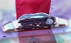 Hen & Rooster -Bertram Cutlery 1988 Large KENTUCKY TOBACCO Congress w/ Super Stag Handles