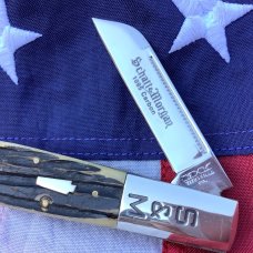 Schatt & Morgan Barlow Knife w/ Nice Bone Handles -Nice Carbon Blades -NOS & NM
