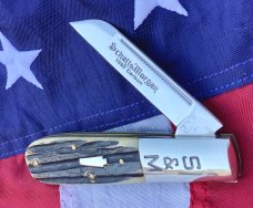 Schatt & Morgan Barlow Knife w/ Nice Bone Handles -Nice Carbon Blades -NOS & NM