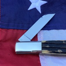 Schatt & Morgan Barlow Knife w/ Nice Bone Handles -Nice Carbon Blades -NOS & NM
