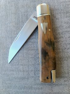 Bobby Toole Mammoth Native Taillock...Cpm154...fluted integral doved bolsters..3 15/16".coa & pouch 