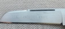 REAL LAMBSFOOT KNIFE..Aswhin Earl...#0025..3.5"..Dyed Burl ..8670..SS liners & bolsters...pouch & oa
